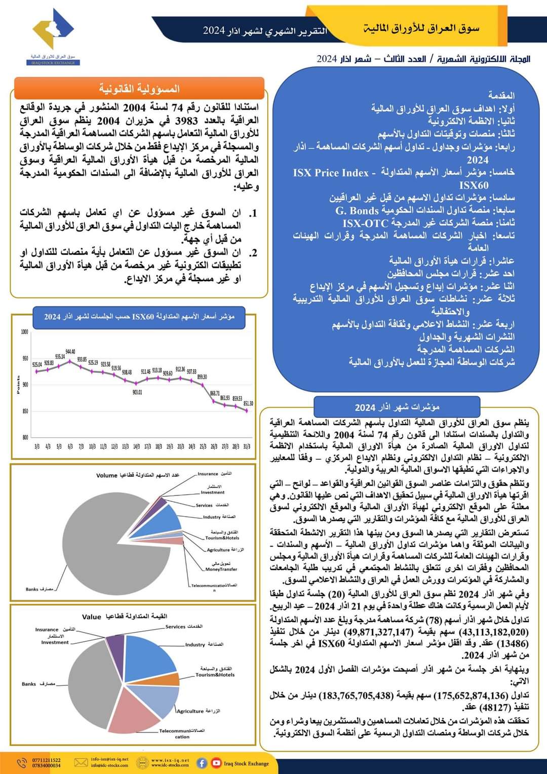 Read more about the article المجلة الالكترونية لسوق العراق للاوراق المالية لشهر اذار 2024